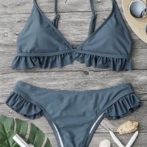 Zaful stone blue bikini.